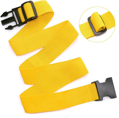 4Pack Luggage Straps for Suitcases, Travel Connector for Carry On Bag, Add Bag to Connect Two Suitcases, Adjustable Belt Attachment Accessories for Connect Your 3 Luggages, Yellow