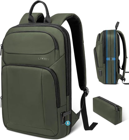 Backpack for Men Slim & Expandable Travel Laptop Backpack by LIXIIN
