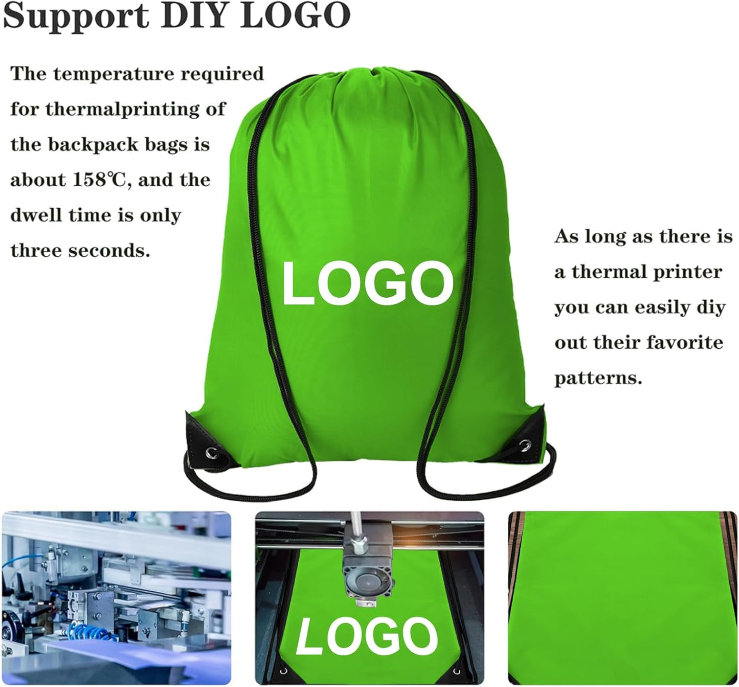 60 Pieces Drawstring Backpack Bags Sports Sackpack Bulk Cinch Gym Bag for Women Men Outdoor Sports Backpack for St. Patrick's Day Gift (Green)