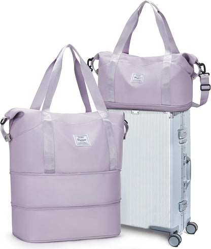 Travel Duffel Bag, Sports Tote Gym Bag, Shoulder Weekender Overnight Bag for Women