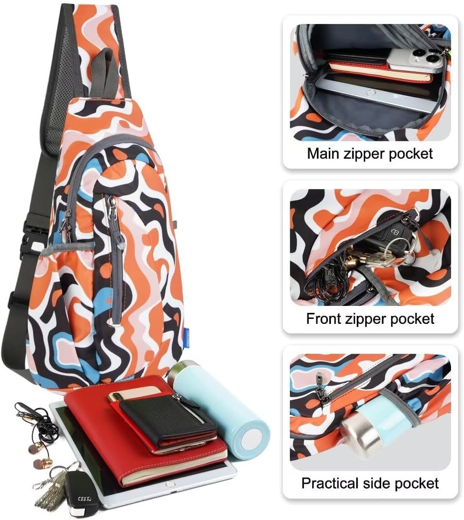 TITECOUGO Small Sling Bag, Lightweight Crossbody Backpack for Men Women, Shoulder Bag for Sports and Outdoor