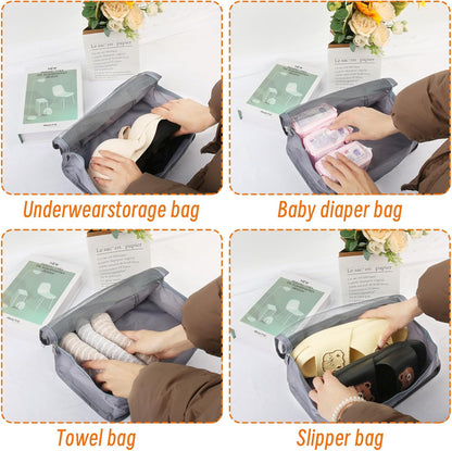 12 Pcs Packing Cubes Luggage Organizers Small Mesh Clothing Underwear Bag Foldable Laundry Bags for Travel Hiking Camping Backpacking
