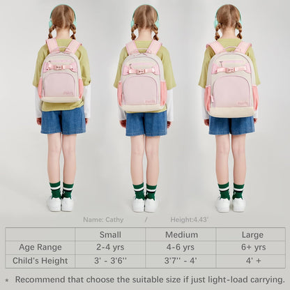 Lightweight Small Backpack for Kids Kindergarten Preschool Backpacks for Girls Ages 2-4-6 (Pink Cream)