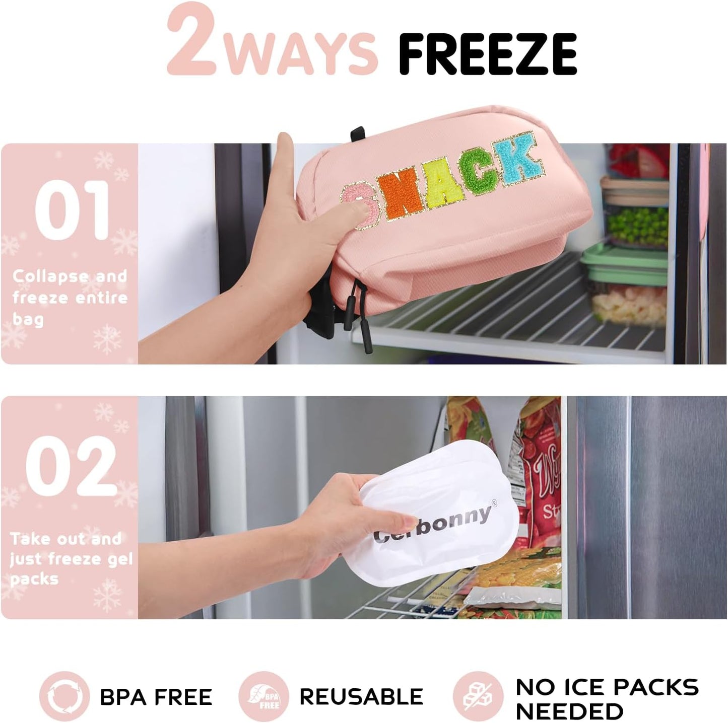 Freezable Lunch Bag for Work School Travel,Leak-Proof Small Lunch Bag