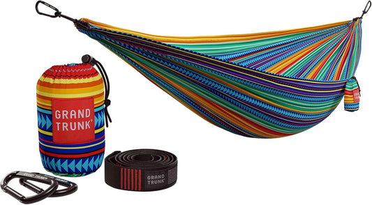 Grand Trunk Double Deluxe Parachute Nylon Hammock - 500lb Capacity Camping Hammock, 10.5x6.5ft, Lightweight & Durable (Cabo)