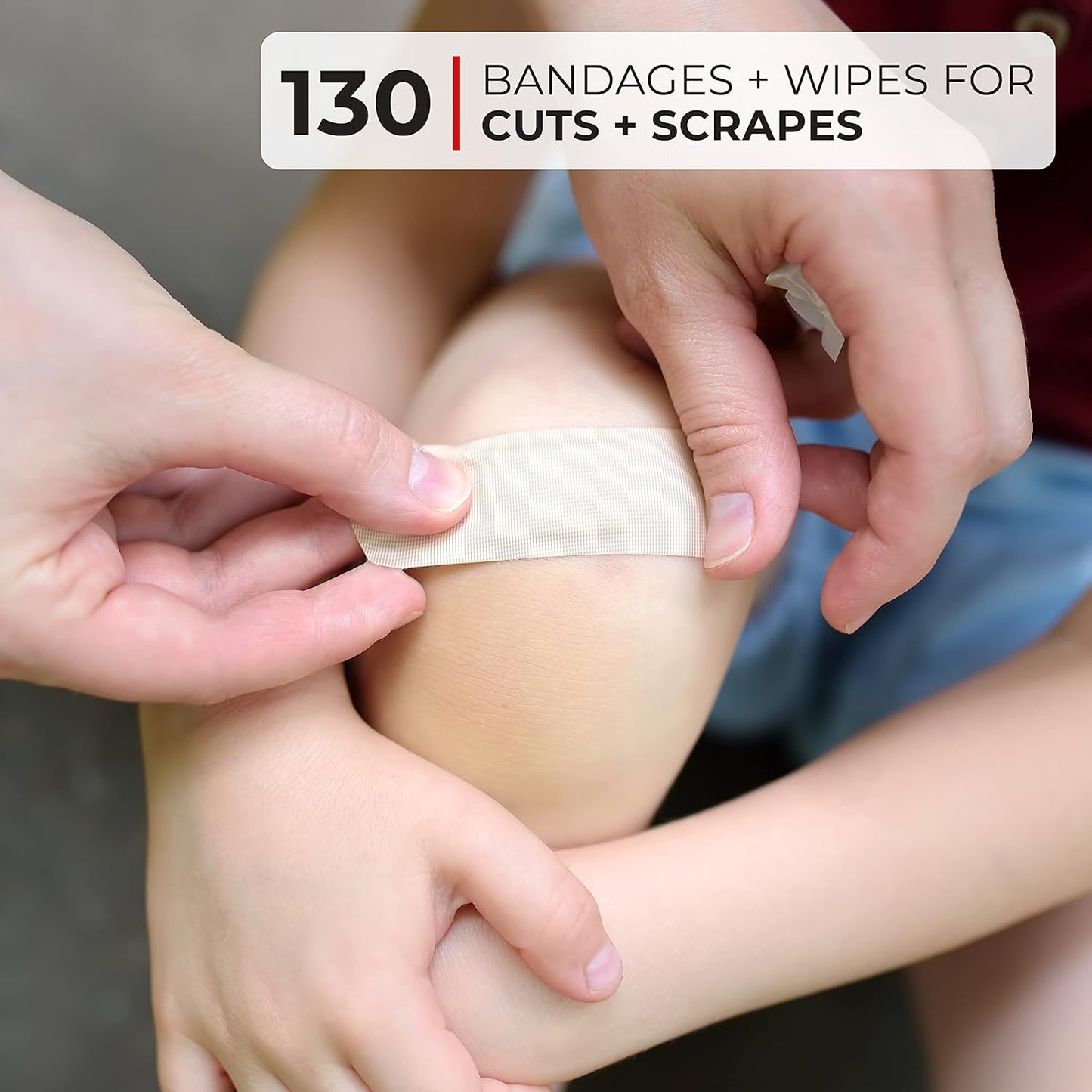 Thrive Home Essentials First Aid Kit (291 Pieces) - First Aid Bag with Multi-Sized Bandage, Gauze, Wipes, Scissors, Gloves, Tape, Ice Pack and More