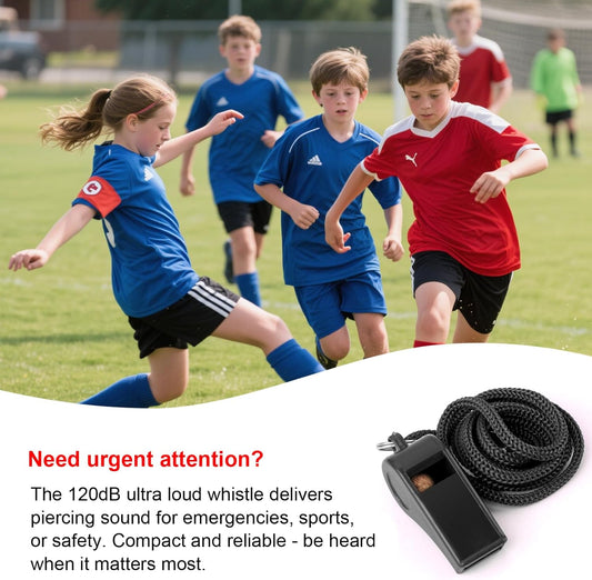 8-Pack Colorful Plastic Whistles with Lanyards - 120dB Loud Sports Whistles for Coaches, Teachers, Emergency Kits & Events