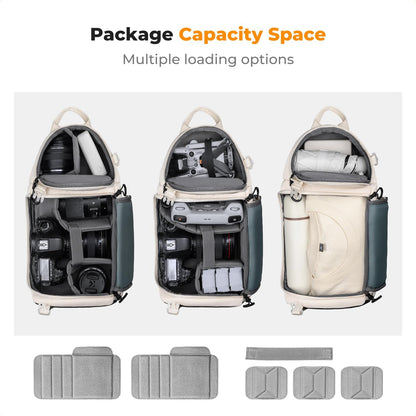 K&F Concept Camera Sling Bag Crossbody Bag Camera Shoulder Backpack DSLR/SLR/Mirrorless Photography Bags Compatible with Canon/Nikon/Sony/Fuji/Gopro/DJI