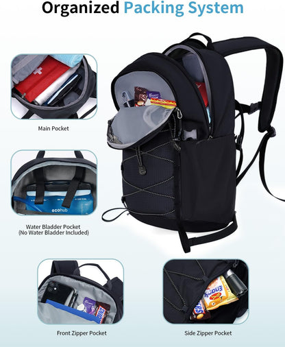 ECOHUB Small Hiking Backpack for Men Women, 20L Lightweight Travel Backpacks Water Resistant Camping Cycling Hiking Daypack