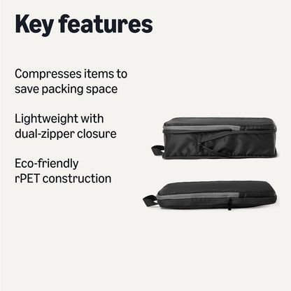 Amazon Essentials Ultralight Compression Packing Cubes Packing Organizer black 4 pack Black