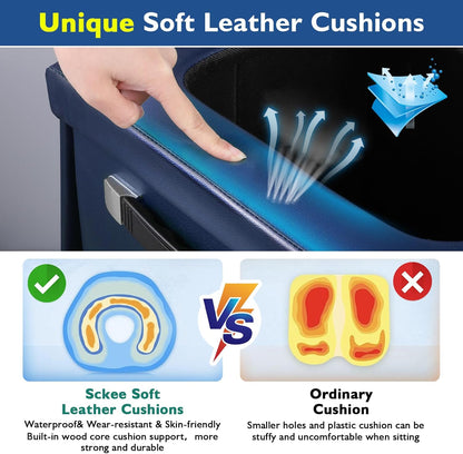 2025 Upgraded 16.5'' XL Portable Toilet for Adults,Tall Camping Toilet with Lid and Convenient Carry Bag, Portable Potty for Camping, Hiking, Car Travel,Truck, RV, Boating, Road Trips, Beach (Blue)