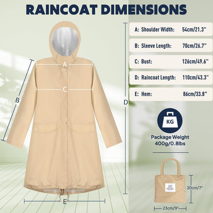 ANYOO Waterproof Rain Poncho Lightweight Reusable Hiking Hooded Coat Jacket for Outdoor Activities