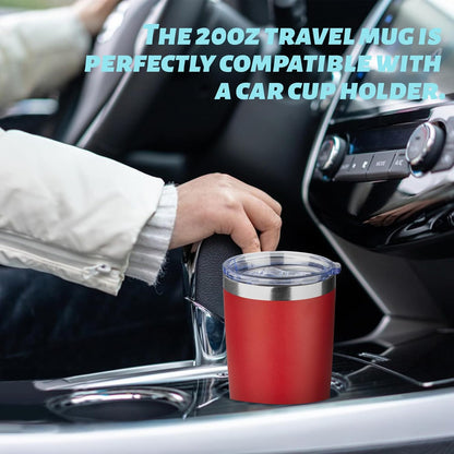 20oz Tumbler with Straw and Brush, Stainless Steel Vacuum Insulated tumbler, Double Wall Insulated Coffee Tumbler for Outdoor, Home, Travel,Office (Bright Red,1pcs)