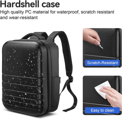 SOKOK Carry On Travel Backpack Waterproof Business Backpack with Laptop Compartment, Hardshell Computer Backpack for Men and Women, Black