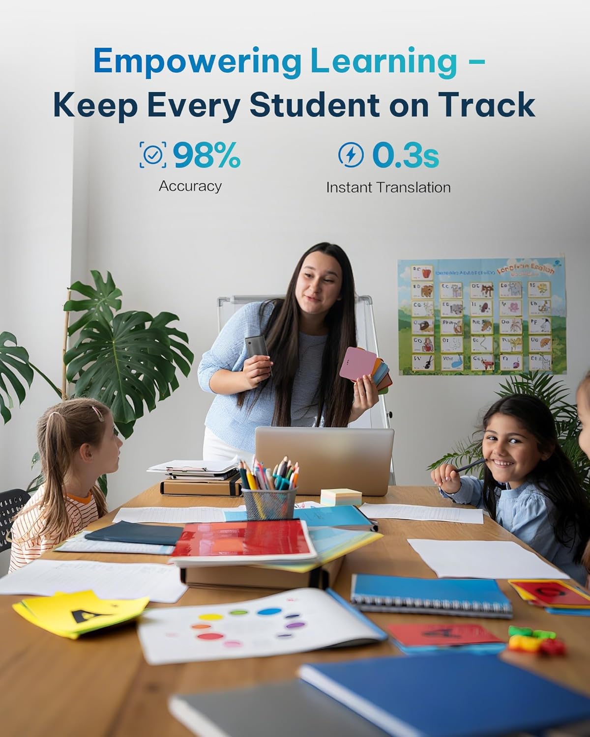 AI Language Translator Device — 60 Languages, Real-Time Split-Screen & Two-Way Instant Voice Translation, 18 Offline Packs, 2-Year Global Data for K-12 Education, Business, Travel