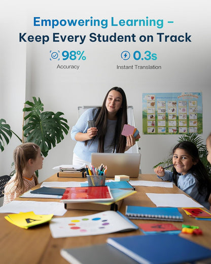 AI Language Translator Device — 60 Languages, Real-Time Split-Screen & Two-Way Instant Voice Translation, 18 Offline Packs, 2-Year Global Data for K-12 Education, Business, Travel