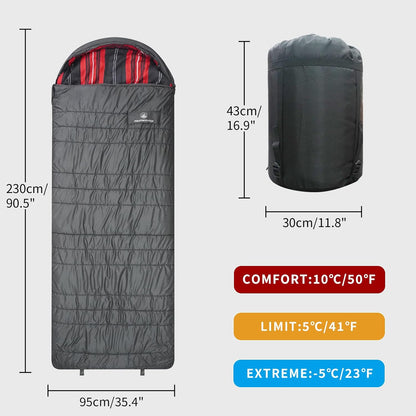 Polycotton Sleeping Bag for Adult&Kids,Cold&Warm Weather Large with Compression Sack and Water Resistant for Family Camping,Travel and Car Camping