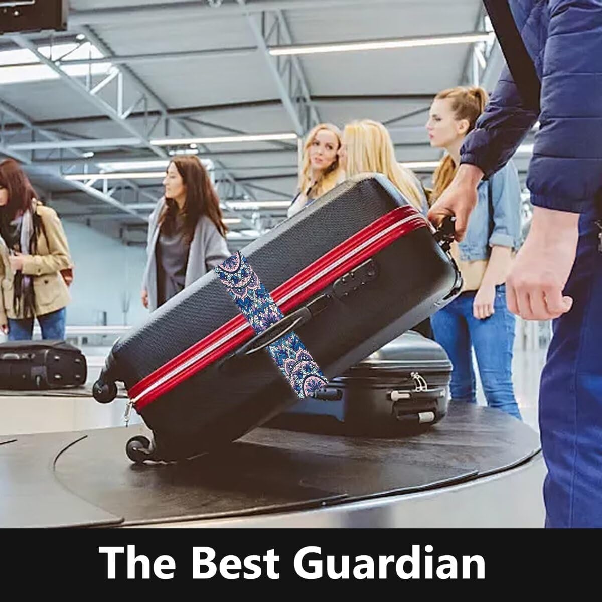 2 Pack Luggage Straps for Suitcases Adjustable Luggage Belt TSA Approved, Bright Colors Travel Packing Straps with Quick Release Buckle Unique Nylon for Sleeping Bag Car Seat, Purple Flower