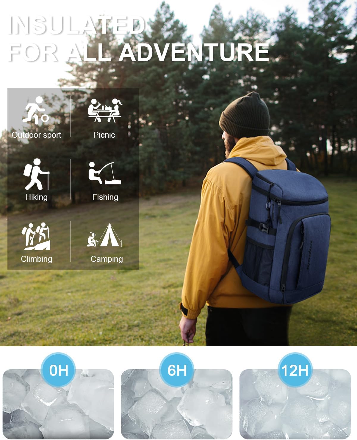 Capolo 36/45 Cans Cooler Backpack Insulated Waterproof for Women Men Lunch Backpack Coolers Leak Proof Soft Cooler Bags