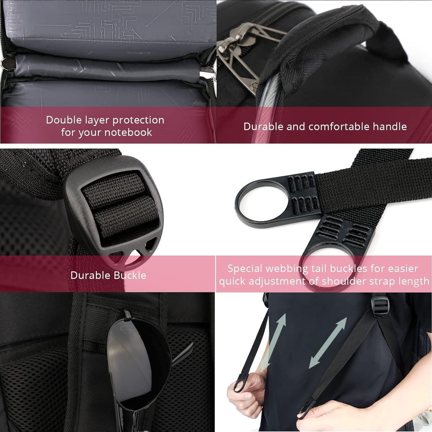 Swissdigital Design Travel Laptop Backpack, College Backpack For men with USB Charging Port Smart Bag with RFID Fits 15.6 Inch Notebook | PIXEL