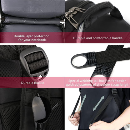 Swissdigital Design Travel Laptop Backpack, College Backpack For men with USB Charging Port Smart Bag with RFID Fits 15.6 Inch Notebook | PIXEL