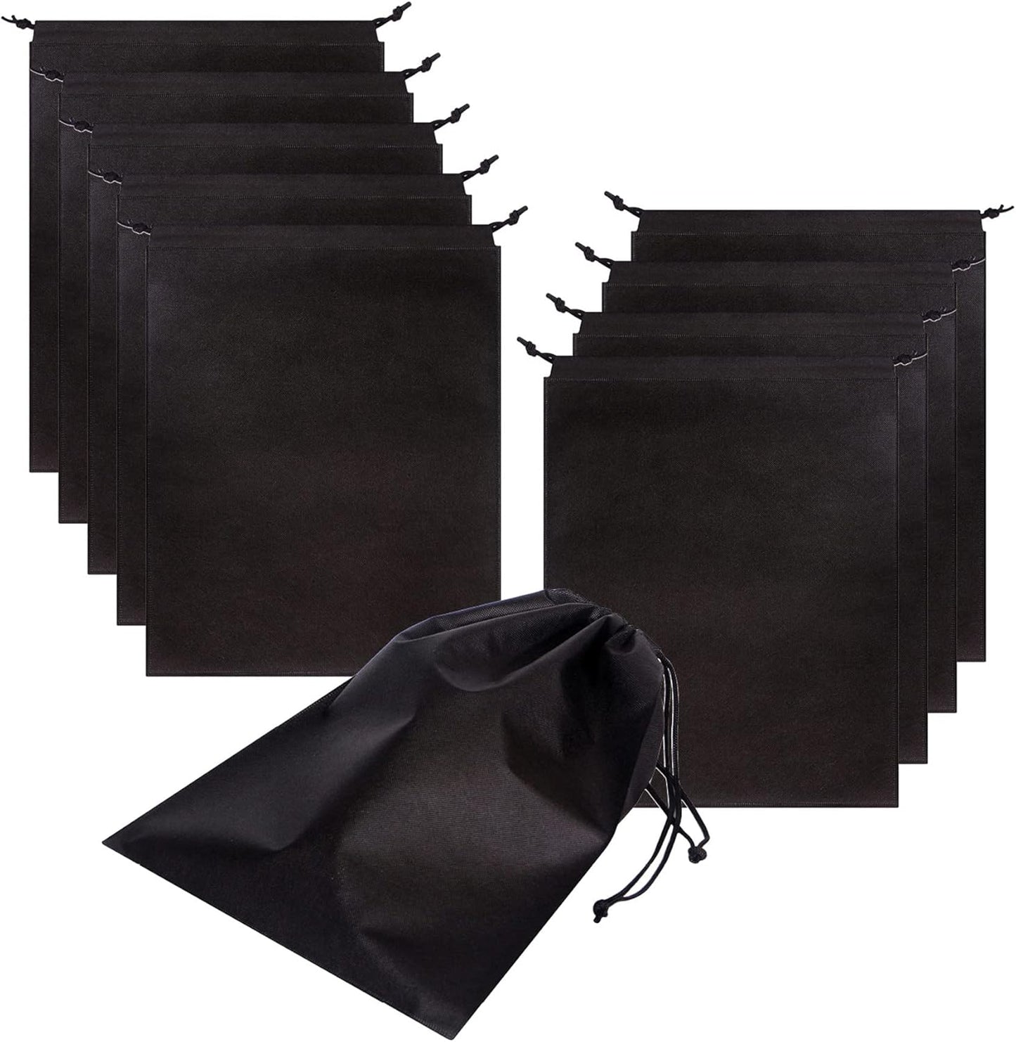 Set of 10 Jumbo Shoe Bags for Travel Non-Woven with Rope for Men and Women Large Shoes Pouch Storage Packing Organizers