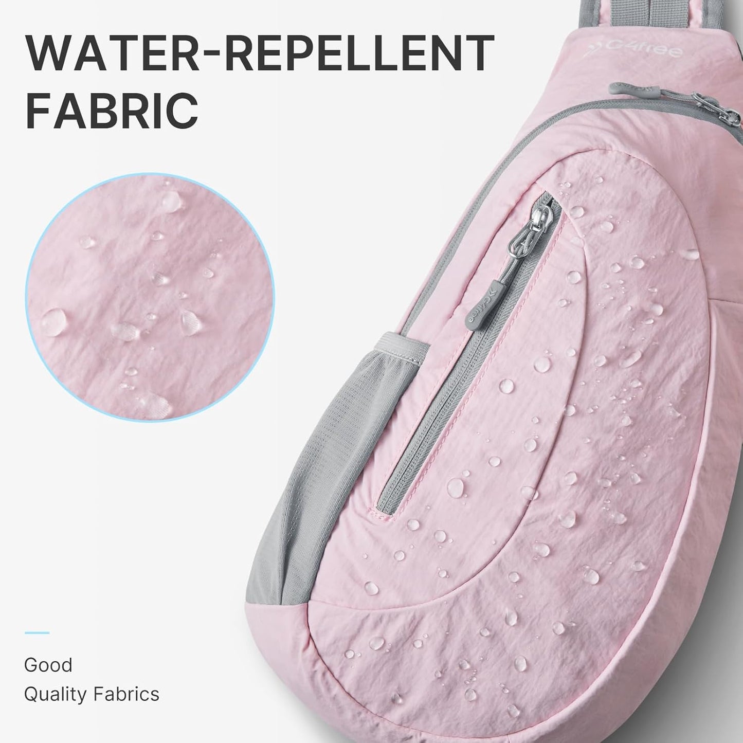 G4Free Sling Bag for Men Women, Small Crossbody Backpack Lightweight Chest Shoulder Bags for Travel, Outdoor and Sports (Pink)