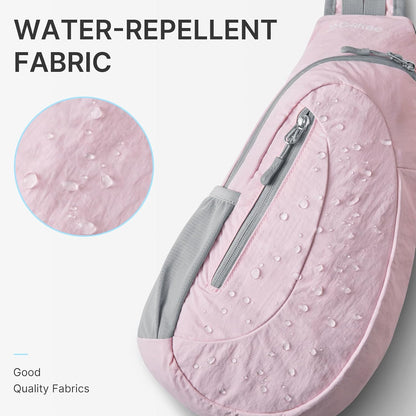 G4Free Sling Bag for Men Women, Small Crossbody Backpack Lightweight Chest Shoulder Bags for Travel, Outdoor and Sports (Pink)