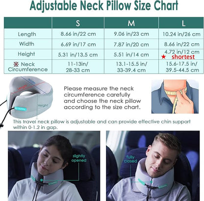 GOLDORANGE Travel Pillow Neck Chin Head Support Best Memory Foam Airplane Neck - Image 4