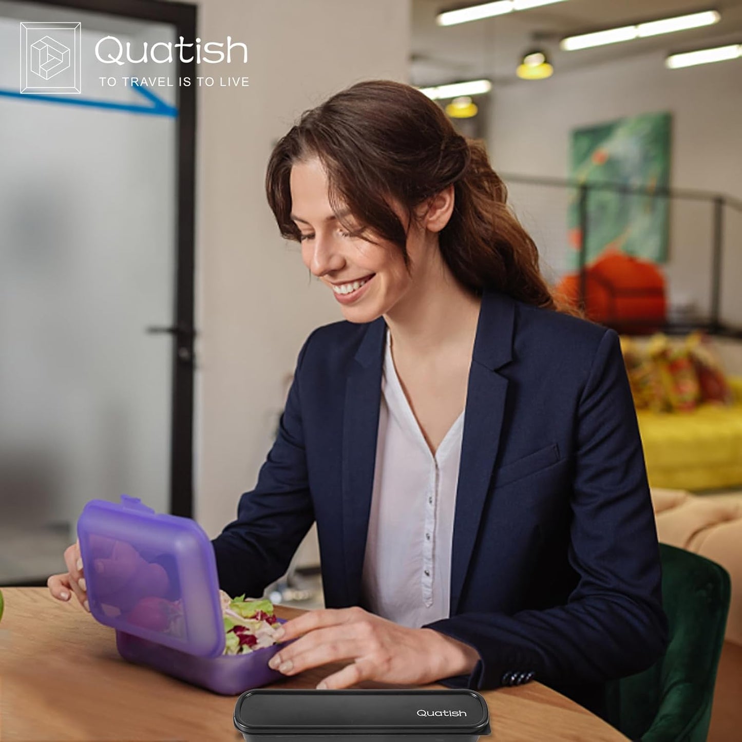 Travel Utensils with Case, Quatish Portable Silverware Set for Work, Stainless Steel Reusable Travel Cutlery Set, Fork and Spoon Set for Picnic, Camping, Gadgets, Lunch Box for Men, Rainbow