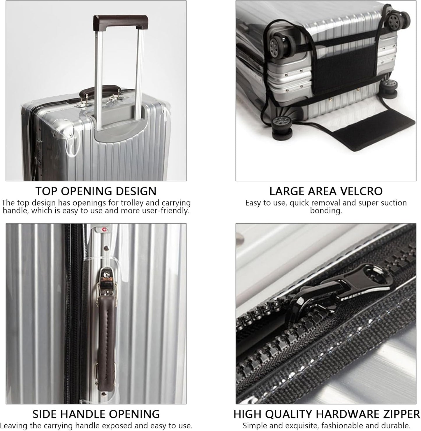 Transparent PVC Suitcase Cover, No Disassembly Required Clear Luggage Protector Suitcase Cover