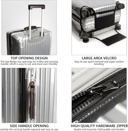 Transparent PVC Suitcase Cover, No Disassembly Required Clear Luggage Protector Suitcase Cover