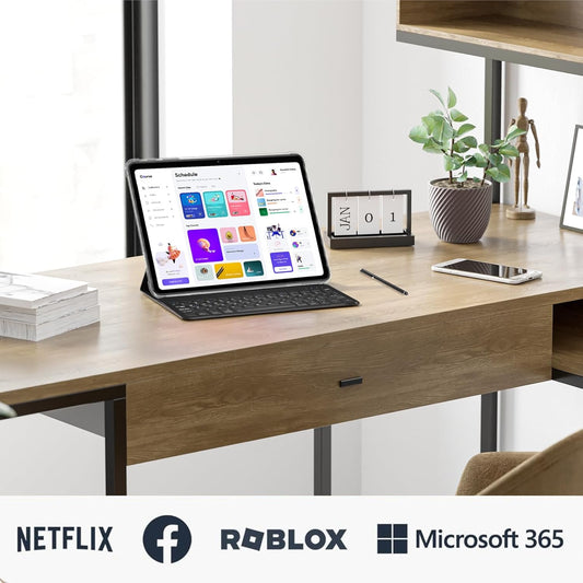 2025 Android 15 Tablet, 12GB+64GB+1TB Expand, 10inch Tablet Productivity Bundle with Keyboard Case, Stylus Pen, Octa-core CPU, Dual Camera, WiFi6, 6000mAh Battery+18W Fast Charge, Support Face Unlock