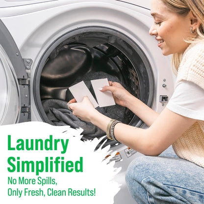 Rockin' Green Hard Rock Travel Laundry Detergent Sheets for Hard Water - Mess-Free Laundry Sheet Detergent with Sodium Bicarbonate - Easily Dissolvable Laundry Soap Sheets (104 Loads, Freshwood Mac)