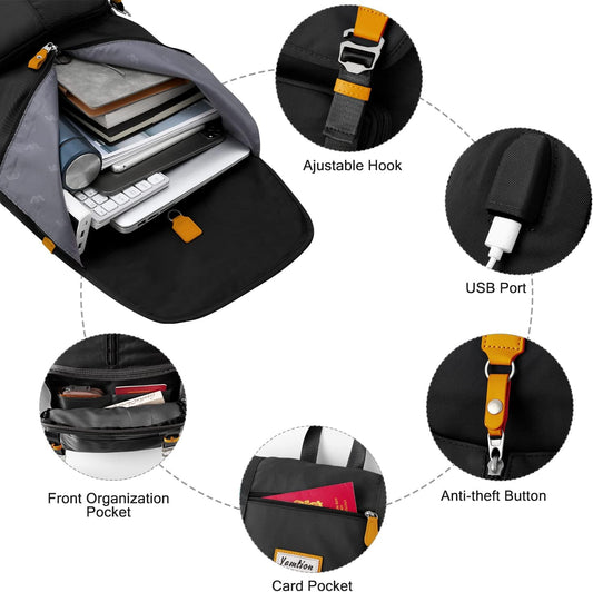 17" Laptop Backpack College Bookbag High School Backpack for Girls & Boys Teenagers,Backpack Business Laptop Knapsack with USB Charging Port for Women & Men