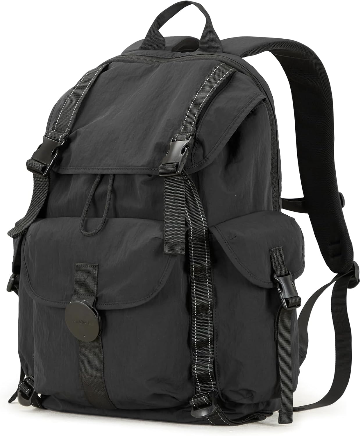 mixi Travel Backpack for Women Men, 18 Inch Carry On Laptop Backpack Flight Approved fits 16'' Laptop, Lightweight Waterproof Hiking Backpack Travel Outdoor Business Casual Daypack, Black