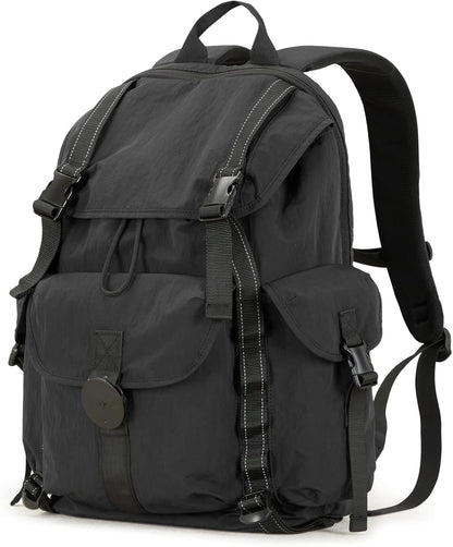 mixi Travel Backpack for Women Men, 18 Inch Carry On Laptop Backpack Flight Approved fits 16'' Laptop, Lightweight Waterproof Hiking Backpack Travel Outdoor Business Casual Daypack, Black