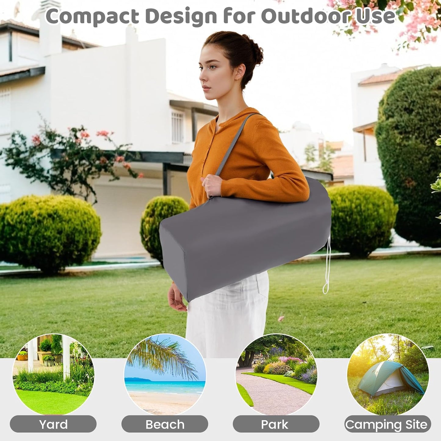 INFANS Baby High Chair, Foldable Portable Highchair for Babies and Toddlers with Travel Bag Adjustable Tray, 5 Point Harness, Compact Space Saver Infant Feeding Chair for Age 6-36 Months (Grey)