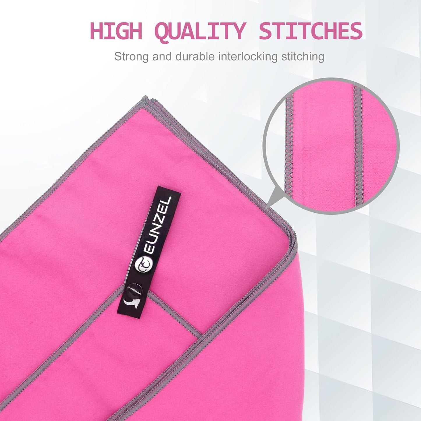 Eunzel Quick Dry Camping Towel, Microfiber Travel Towel 3 Size at 1 Pack,Fast Drying Towel Set for Camping, Beach, Gym, Sports, Yoga & Swimming Pool, Rose Red