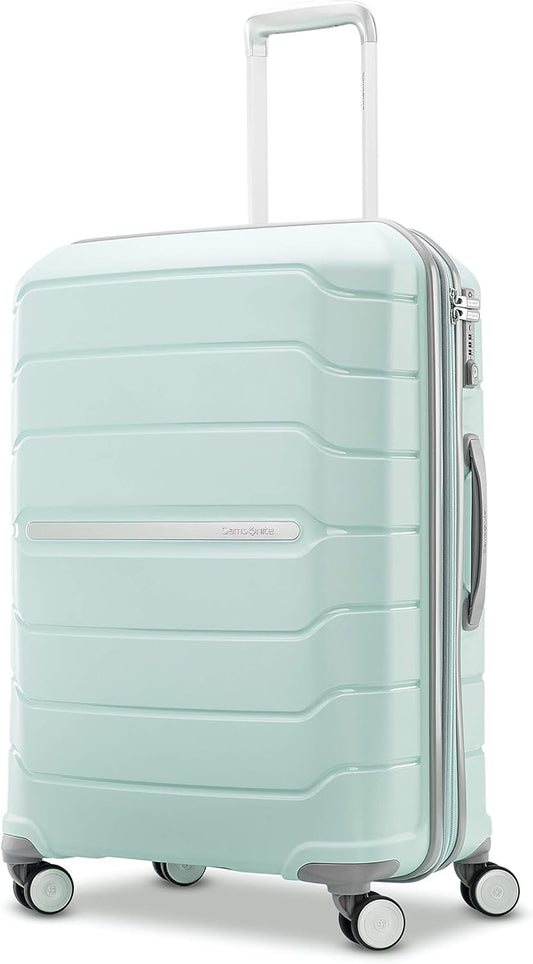 Samsonite Freeform Hardside Expandable with Double Spinner Wheels, Mint Green, Checked-Medium 24-Inch