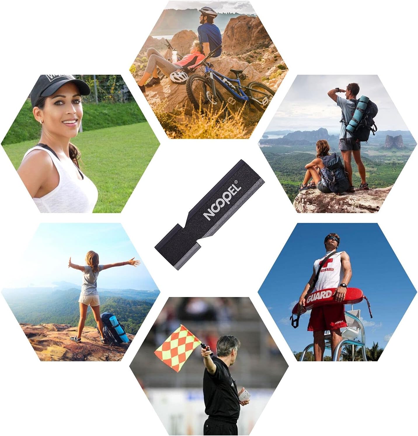 Noopel Emergency Whistles Lifeguard Safety Whistle with Lanyard and Keychain for Outdoor Camping Hiking Boating Backpacking Fishing Kayak Kids Rescue Signaling Loud Survival Whistle