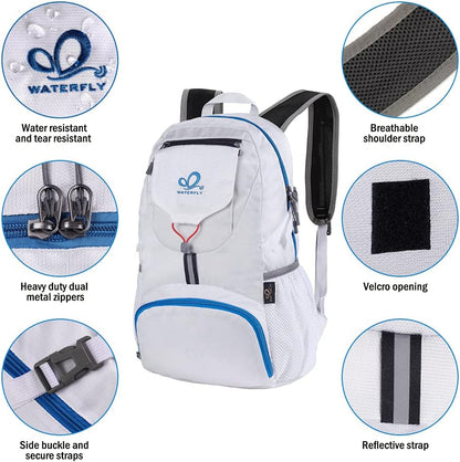 WATERFLY Small Lightweight Packable Backpack: 20l Ultra Light Foldable Travel Hiking Camping Daypack Day Pack for Man Woman