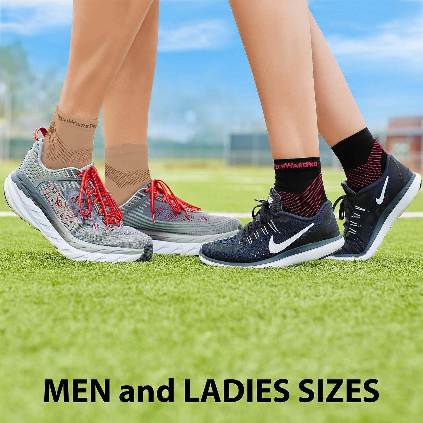 TechWare Pro Plantar Fasciitis Socks – Cushion Ankle Compression Socks Women & Men. Achilles Tendonitis Brace & Arch Support