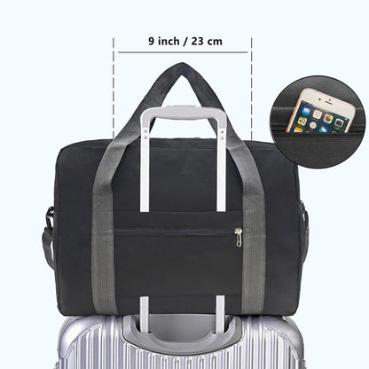 For Spirit Airlines Personal Item Bag 18x14x8 in Underseat Carry-on Luggage foldable Travel Duffle Bag for Airplanes(30L, Black)