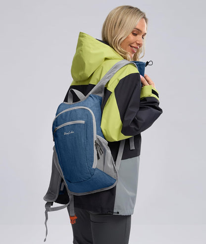 10L Small Hiking Backpack Travel Daypack Lightweight Packable Back Pack for Women Men(Navy Blue)
