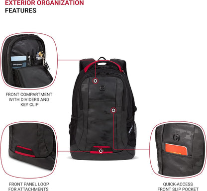 SwissGear Cecil 5505 Laptop Backpack, Camo Noir, 18-Inch