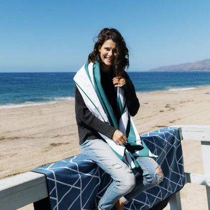 Laguna Beach Textile Co. Recycled Microfiber Quick Dry Beach Towel - Juniper Green