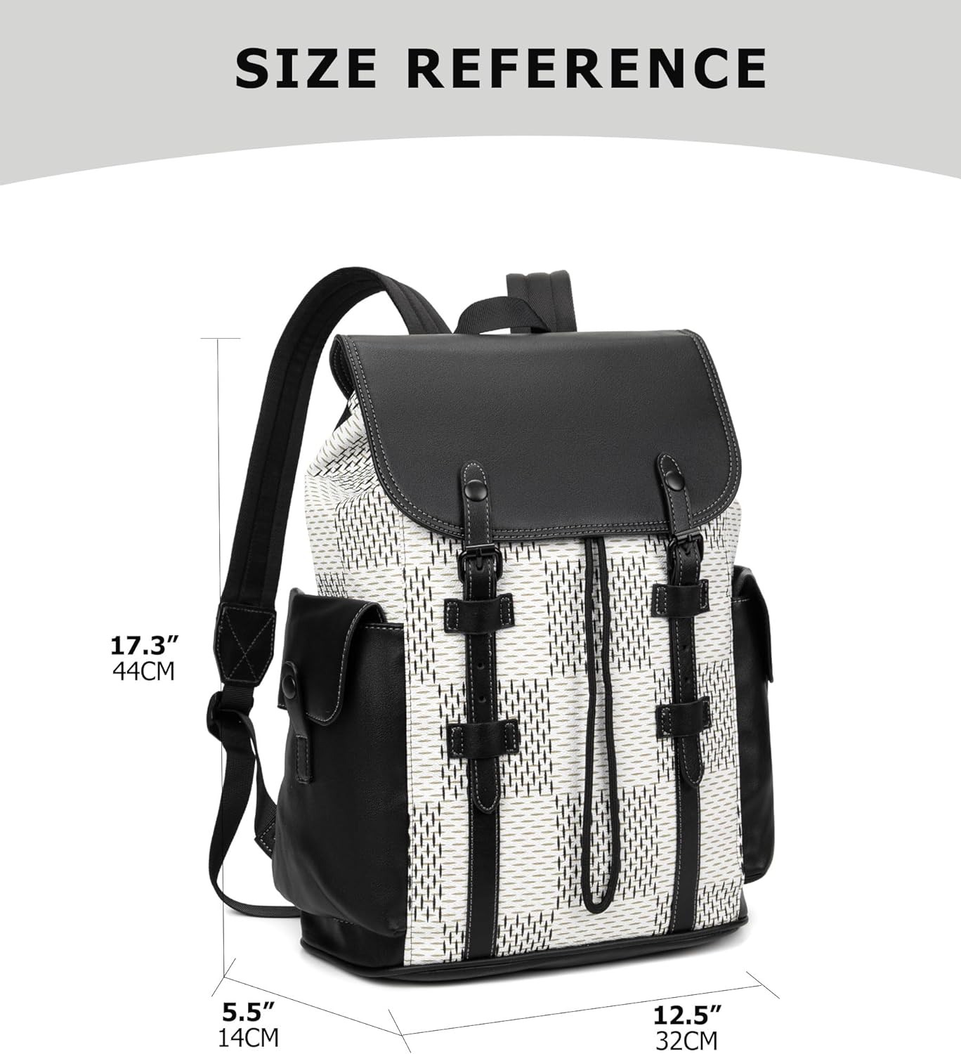 KingTo Laptop Backpack for Men Luxury Anti-Theft Travel Backpack Casual Business Waterproofing Computer Bag (A-White)