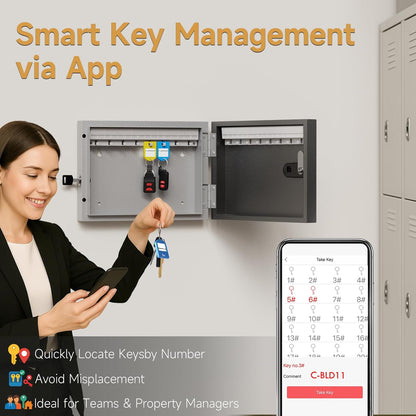 16 Key Lock Box, Key Cabinet Organizer, Key Safe Security Storage Lockbox Holder for Valets, Hotels, Car and House Keys