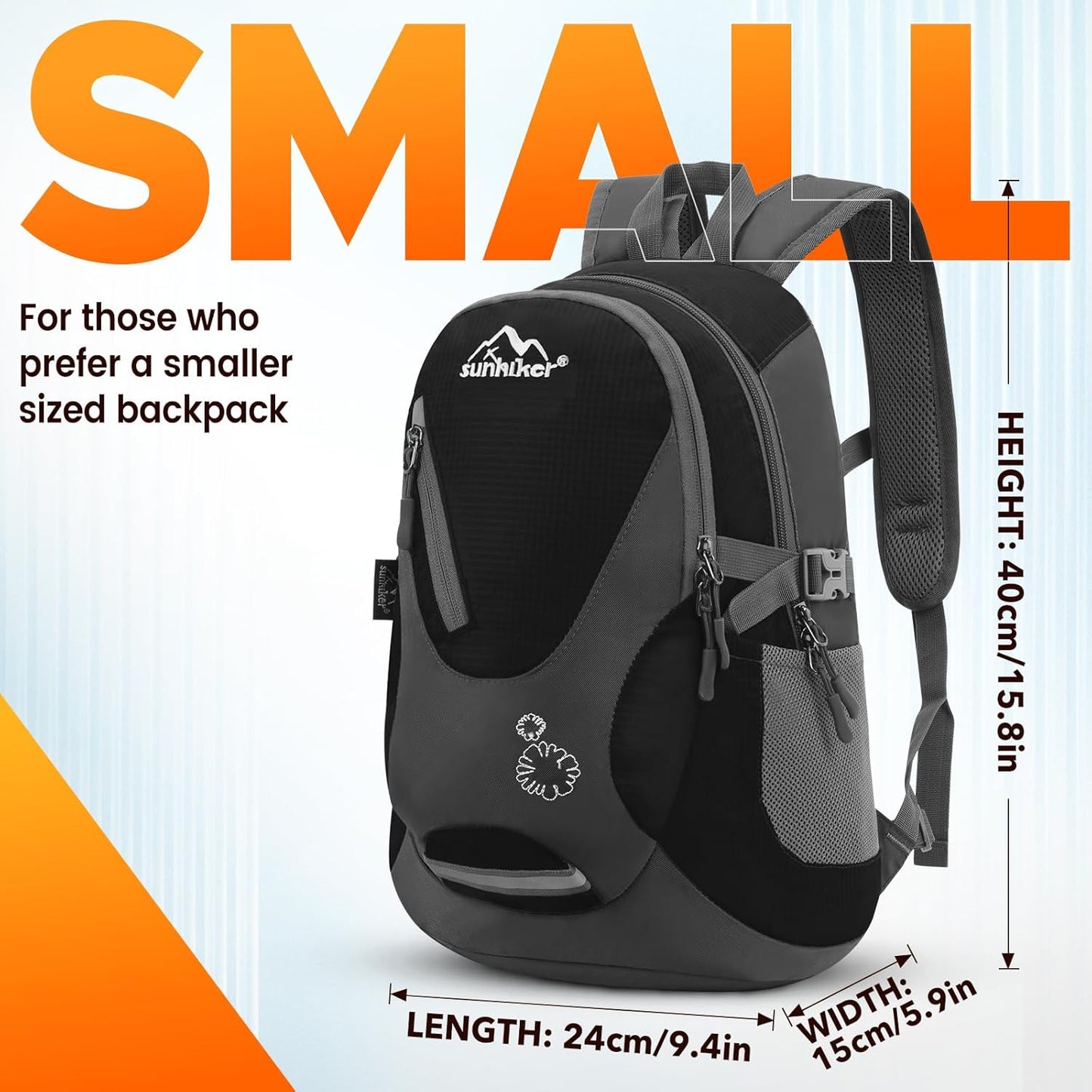 sunhiker Cycling Hiking Backpack Water Resistant Travel Backpack Lightweight SMALL Daypack M0714